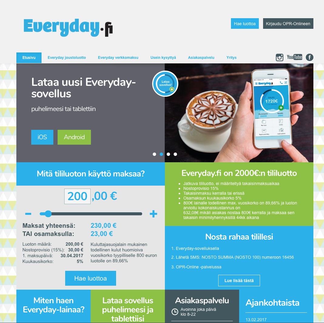 Everyday.fi – Joustoluotto aina 2000 euroon asti