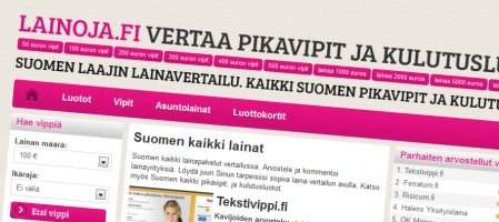 Lainoja.fi vertailee Suomen lainat