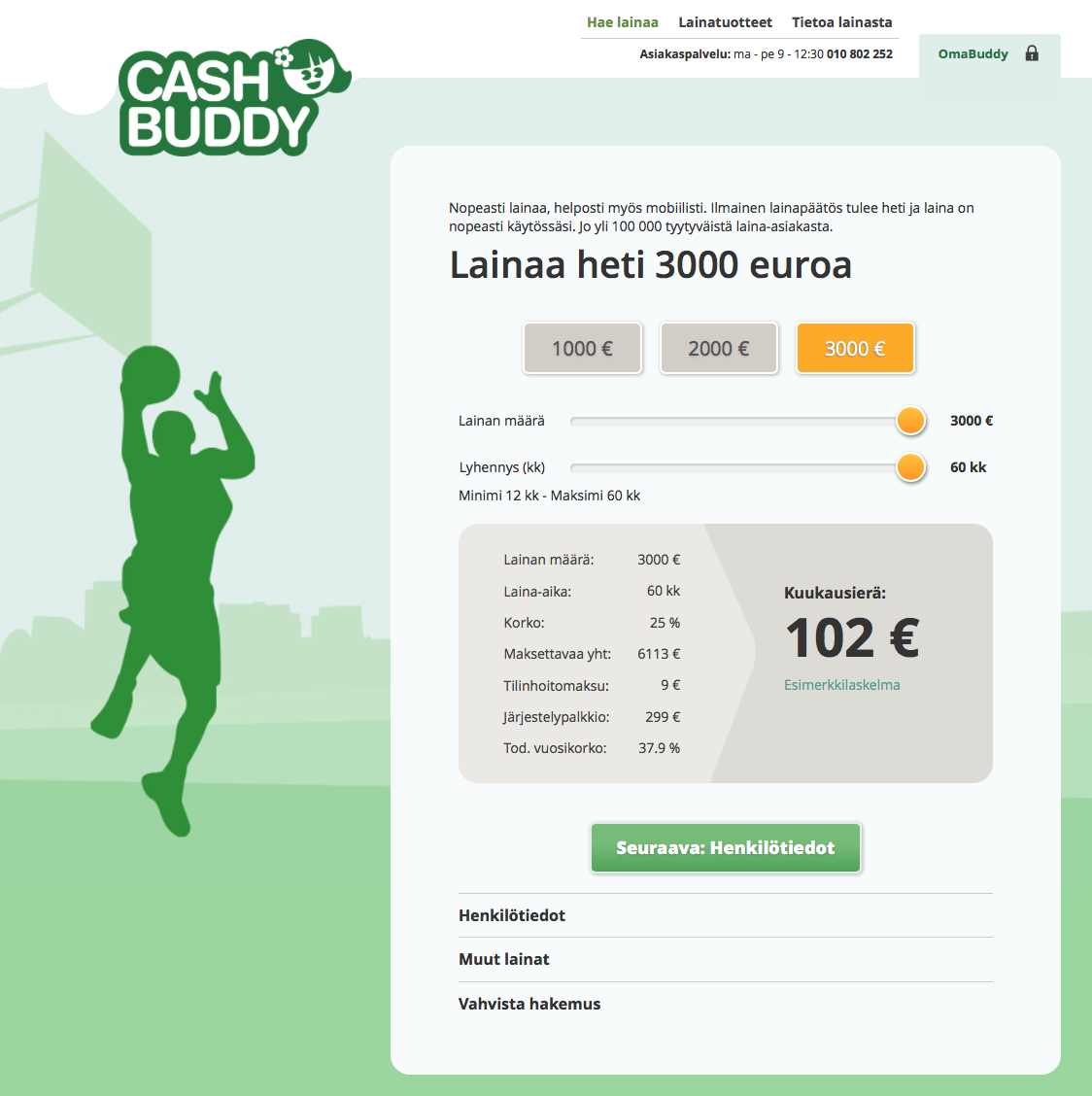 Cashbuddy – Lainaa heti yli 20-vuotiaille ilman vakuuksia